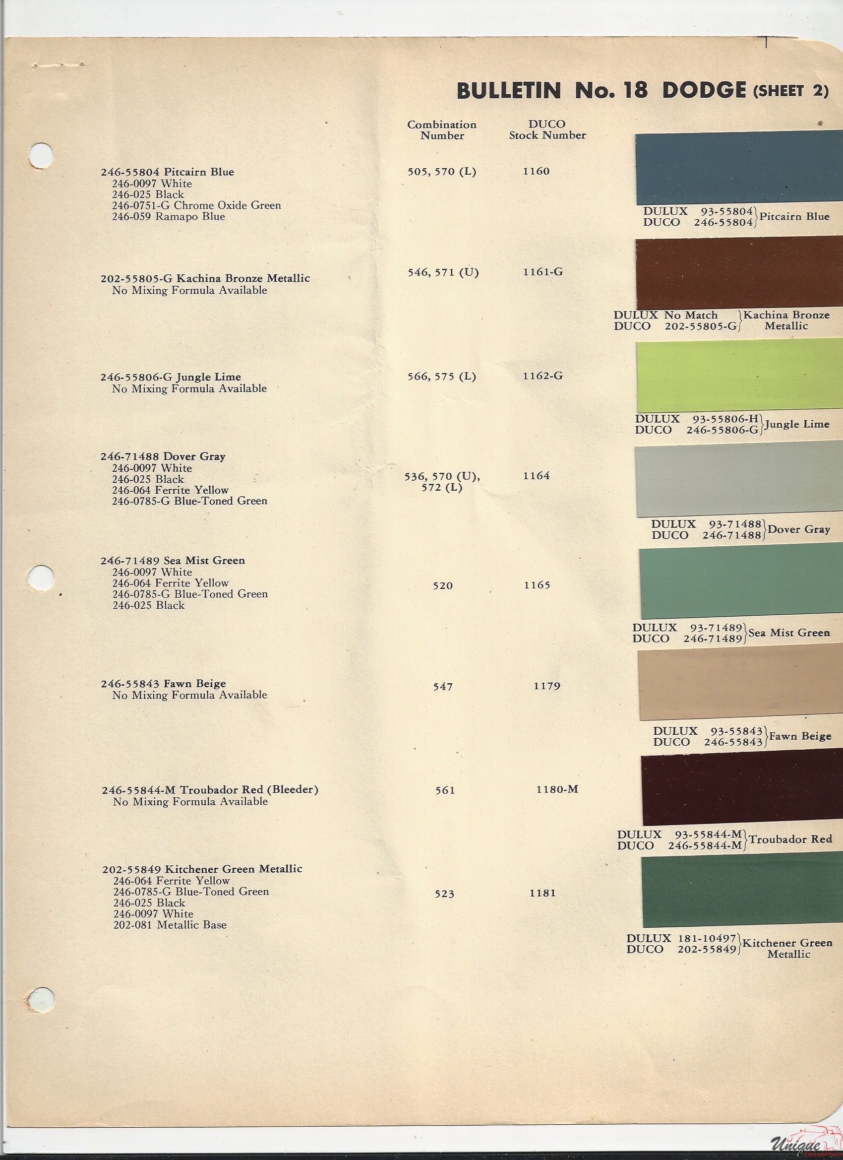 1951 Dodge-1 Paint Charts